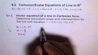 Vector Equation in Cartesian Form Ex 2 [upl. by Chaffinch59]