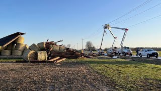 AEP Ohio crews working to restore power to thousands after storm strong winds [upl. by Laumas943]