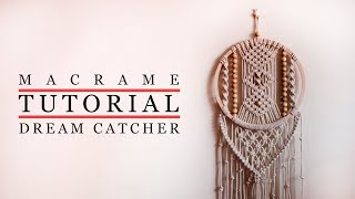 DIY Macrame Dreamcatcher  Modern Macrame Step by Step Tutorial [upl. by Aitnwahs]