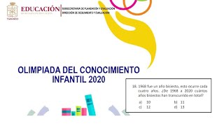 Olimpiada del conocimiento infantil Problema 18 1968 fue un año bisiesto esto ocurre cada [upl. by Epul]