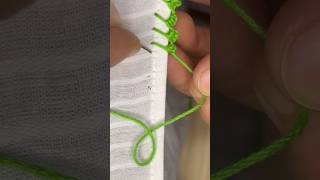 Easy border embroidery for beginners ytshorts crosiadesignscrochet embroidery embroiderydesigns [upl. by Femmine]