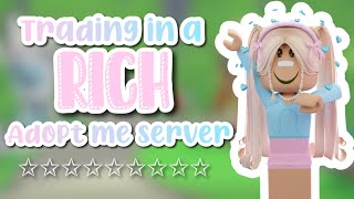 Trading in a rich adopt me server Almost got my dp 🩷 [upl. by Eelik520]