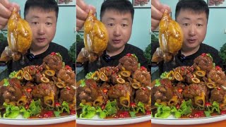 Mukbang Yang Zai Food  Eat Lamb eggs Spicy lamb bones are both fragrant and delicious [upl. by Yhprum]