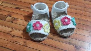 Sandalias para niña de 3 a 6 meses a crochet [upl. by Loomis]