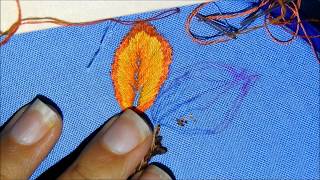 Como bordar hojas How to embroider leaves [upl. by Goulet]