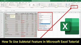 How To Use Subtotals in Microsoft Excel Tutorial [upl. by Lemrej]