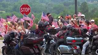 Run for the Wall continues a 20year tradition Thursday at Montvale Elementary School [upl. by Tohcnarf]