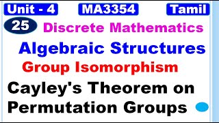 Discrete Mathematics Algebraic StructuresGroup Isomorphism Cayleys Theorem on Permutation Groups [upl. by Mou]