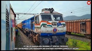 Mangaluru Mumbai LTT Special Crossing Mumbai Madgaon Jan Shatabdi Express  Konkan Railways [upl. by Brynna34]