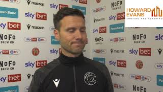 Postmatch Head Coach Mat Sadler reflects on heavy Fleetwood Town defeat [upl. by Nnael]