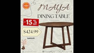 15 OFF SPACESAVING MAYA DROP LEAF DINING TABLE WALNUT  MDFWOOD [upl. by Abeu457]