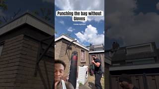 Punching the bag without gloves on boxing mma boxingtraining boxingworkout fighter punch [upl. by Rachael]