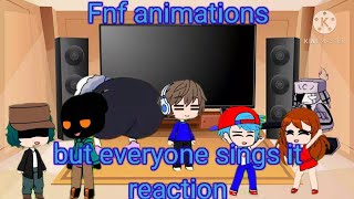 Fnf react to Animations but everyone sings it Gacha club [upl. by Eitsyrk518]