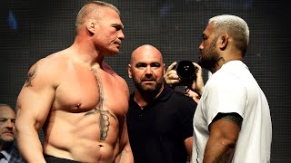 UFC 200 WeighIn Brock Lesnar and Mark Hunt come Face to Face [upl. by Malonis46]