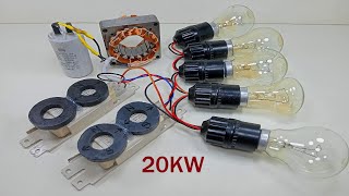 Free Energy Generator 240V Electricity system Transformer capacitor Magnet Light Bulb ideas [upl. by Morse]