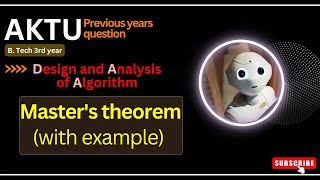 1 MASTER THEOREMDesign and analysis of AlgorithmsAKTU previous years question [upl. by Ellocin]