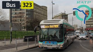 Bus 323 RATP  Ivry Gambetta  ChâtillonMontrouge Métro  4K [upl. by Varien]