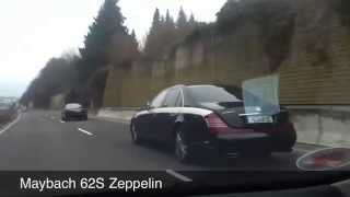 Maybach 62S Zeppelin on the road in Frankfurt [upl. by Rustice]