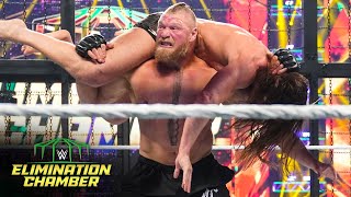 Lesnar eliminates Rollins and Riddle WWE Elimination Chamber 2022 WWE Network Exclusive [upl. by Alekehs]