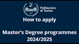 HOW TO APPLY  Master of Science for applicants with NonItalian degree 20242025 [upl. by Bobby]