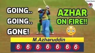 Azharuddin Amazing Huge Sixes with a Light Bat  Just a Flick of the Wrists Perfectly Timed Shots [upl. by Elolcin]