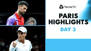 Djokovic Takes On Etcheverry Sinner Medvedev amp More Feature  Paris 2023 Highlights Day 3 [upl. by Adiv]