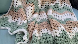 Vintage Granny Chevron Blanket  Crochet Tutorial EASY [upl. by Inor]