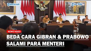 BEDA CARA GIBRAN amp PRABOWO Salami Para Menteri Saat Sidang Kabinet Perdana 2024 di Istana Jakarta [upl. by Nivi]