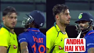 Huge Fight between Virat Kohli and Marcus Stoinis during INDvsAUS 3rd ODI [upl. by Arianna]