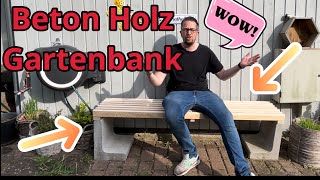 DIY Gartenbank  Sitzbank aus Holz und Beton  tobiebel Deichwerkstatt [upl. by Georgianne]