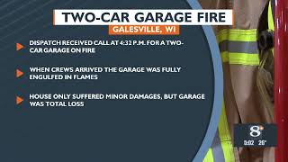 Galesville home suffers minor damage after garage fire [upl. by Noryak245]