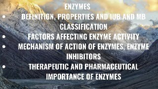 Enzymes Definition properties and IUB and MB classification  Factors affecting enzyme activity [upl. by Victor503]