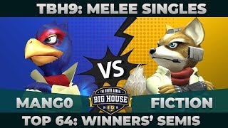 Mang0 vs Fiction  Top 64 Winners Semifinals Melee Singles  TBH9  Falco vs Fox [upl. by Fachan]