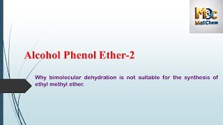 Chemistry  5 bimoleculardehydration ethylmethylether ncertchemistryclass12 alcoholphenol [upl. by Isdnyl]