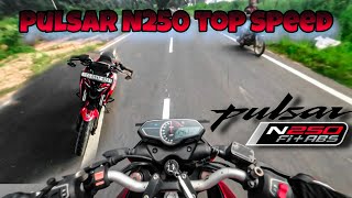 Pulsar N250 top speed  n250 top speed test with 71 kg n250 full throttle high speed test [upl. by Akinot]