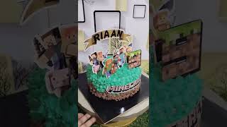 Minecraft theme cake cakeorfakechallenge shorts viral minecraft chocolatecake trendingshorts [upl. by Behm]