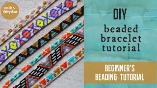 Beaded Bracelet Tutorial with Odd Count Peyote Stitch and FREE PATTERN [upl. by Archibald]