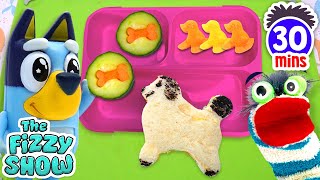 Fizzy Packs A Puppy amp Unicorn Back To School Themed Lunch Box With Bluey  Fun Compilation For Kids [upl. by Allix]