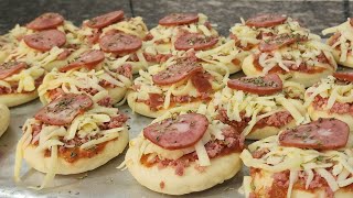 COMO FAZER MINI PIZZA DE FESTA MUITO FACIL E RAPIDO E BARATO [upl. by Georgine551]