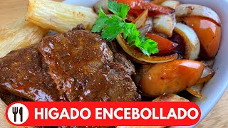 HIGADO ENCEBOLLADO  RECETA DELICIOSA [upl. by Hgielrak]