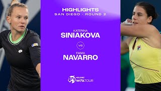 Katerina Siniakova vs Emma Navarro  2024 San Diego Second Round  WTA Match Highlights [upl. by Ecirtra]