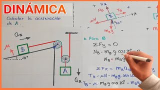 ✅ FISICA DINAMICA  CALCULAR LA ACELERACION DEL BLOQUE A APLICACION DE LEYES NEWTON ⭐ UMSA [upl. by Eniluj]