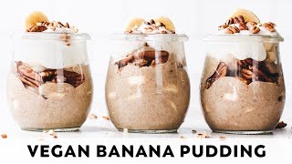 Creamy Vegan Banana Pudding  paleo  datesweetened [upl. by Leitman]