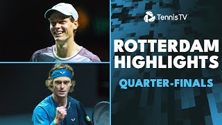 Sinner Takes On Raonic Rublev Dimitrov amp More  Rotterdam 2024 QuarterFinals Highlights [upl. by Qirat356]