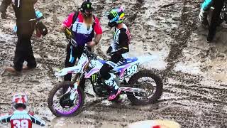 Hayden Deegan 2024 Supercross goes down in qualifying [upl. by Dietsche626]