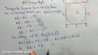 Prove that a parallelogram circumscribing ia a rhombus  Cbse class 10 Mathematics standard [upl. by Nielson]