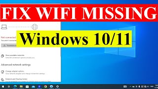 Fix WiFi Not Showing in Settings On Windows 10  11  FIX WIFI MISSING [upl. by Russi892]