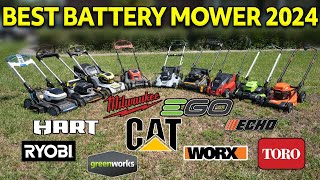 Best Battery Lawn Mower 2024 EGO Milwaukee ECHO Ryobi [upl. by Lebiralc]