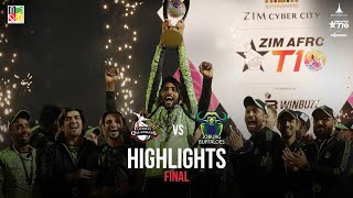 Zim Afro T10 Final Highlights Joburg Buffaloes vs Durban Qalandars [upl. by Kinsley370]