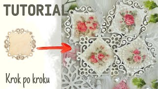 Decoupage bombki kwadratowe w stylu retro  DIY tutorial [upl. by Atiuqehs]